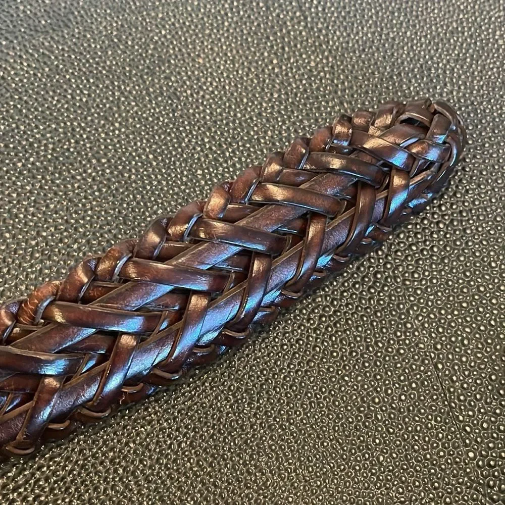 Braided Leather belt Brown size 38/95